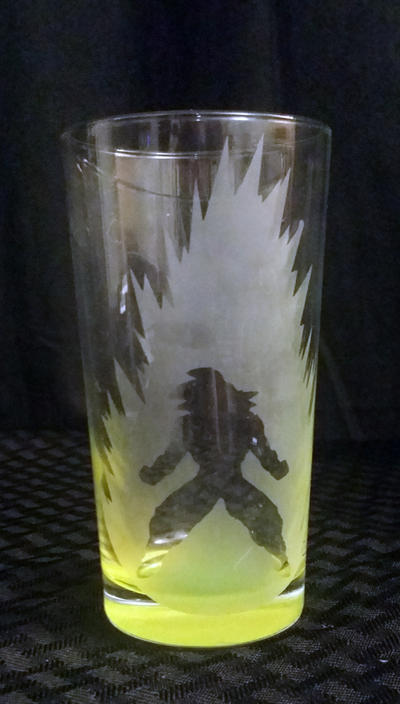 Dragonball Z (DBZ) Goku Etched Glass by LillyInverse Dragonball Z (DBZ) Goku Etched Glass by LillyInverse