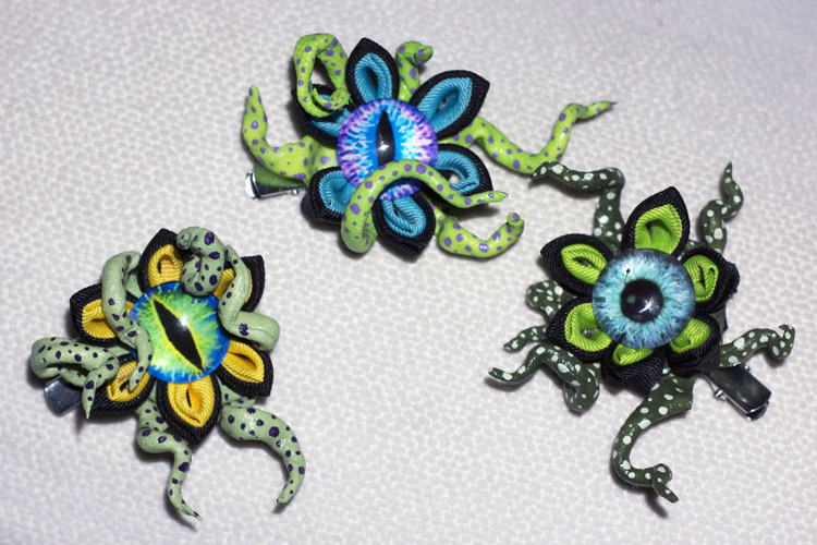 Custom Tentacle Creepy Kanzashi Hair Ornament by LillyInverse Custom Tentacle Creepy Kanzashi Hair Ornament by LillyInverse