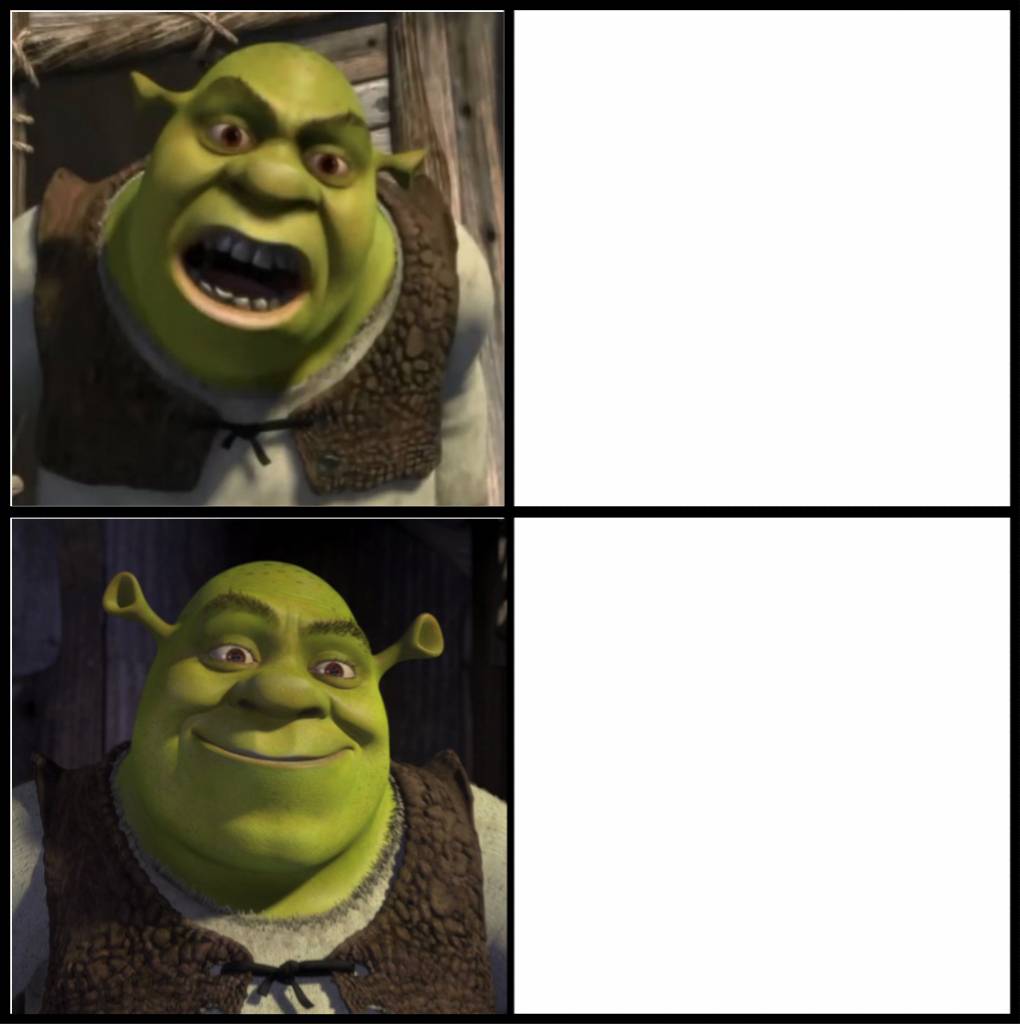 Shrek Drake Meme Template by myjosephpatty2002 on DeviantArt