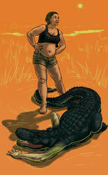 Lady and Alligator