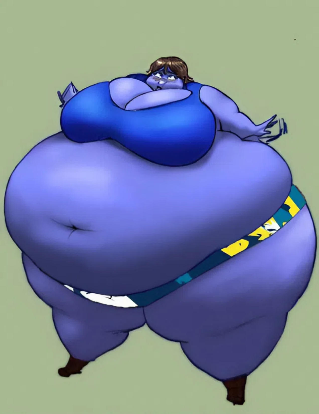 Deviantart Inflation Half Half naked inflation (blueberry) by VirgenForever on DeviantArt