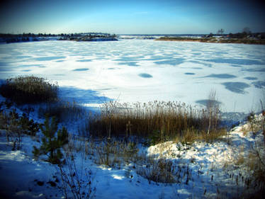 Frozen gravel pit