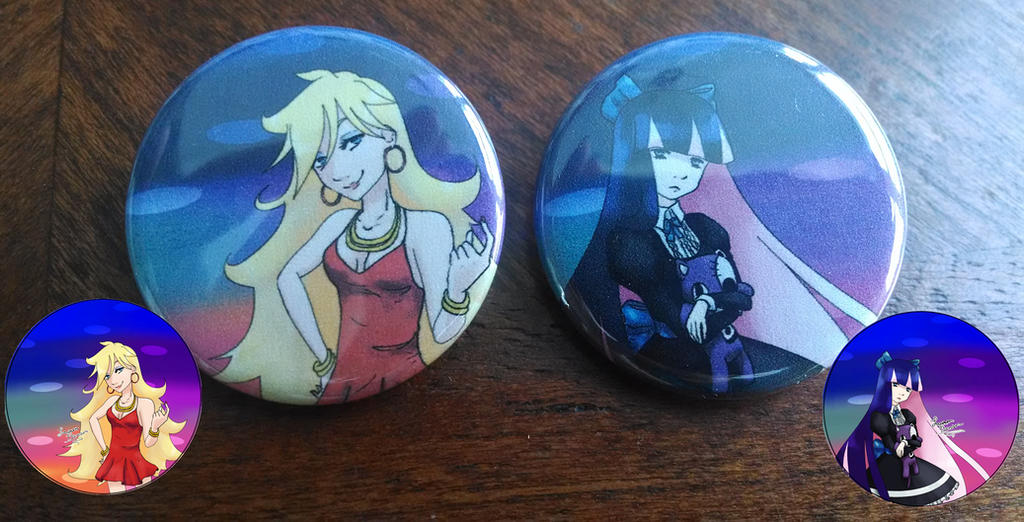 Panty and Stocking Fanart Buttons