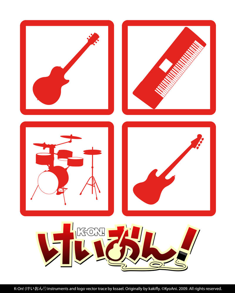K-On Instruments And Logo by kssael on DeviantArt