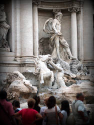 Tourists at the Trevi Fountain