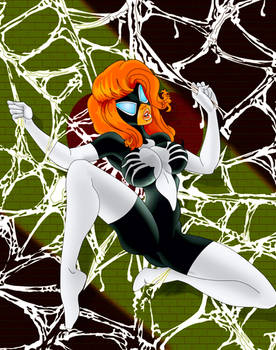 spiderwoman in the web