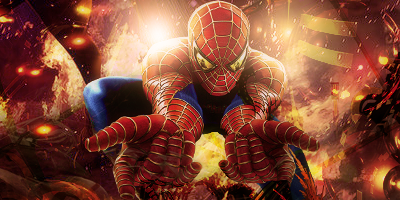 spider-man on fire