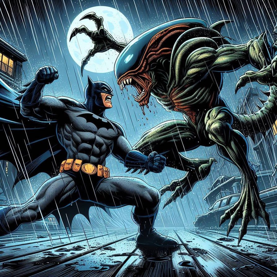 Batman v Alien by Zaredit on DeviantArt