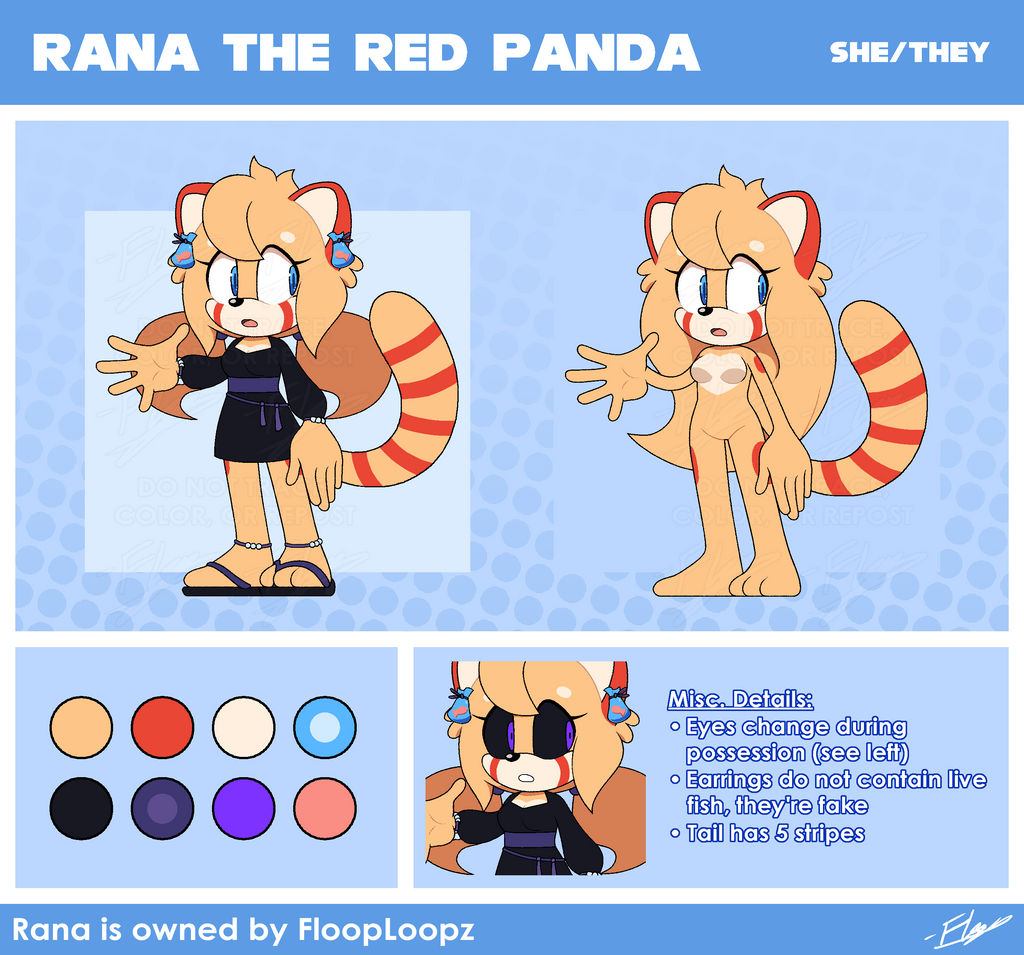 Panda Rana Rana the Red Panda Reference Sheet 2022 / 2024 by FloopLoopz on DeviantArt