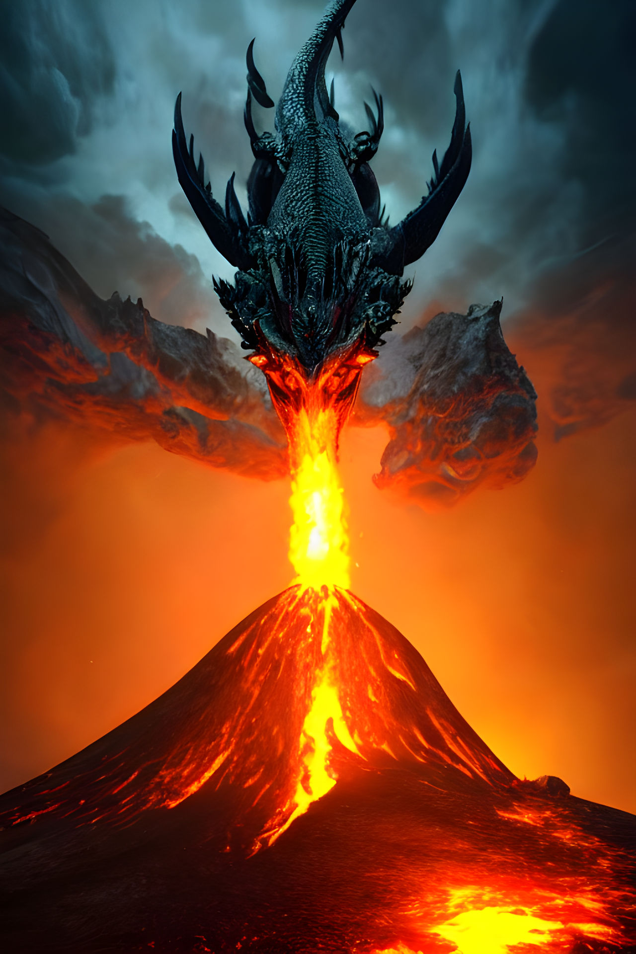 Volcano Exploding Dragon Dragon In A Volcano, Final Boss Fight (4) by MyAiTeam on DeviantArt