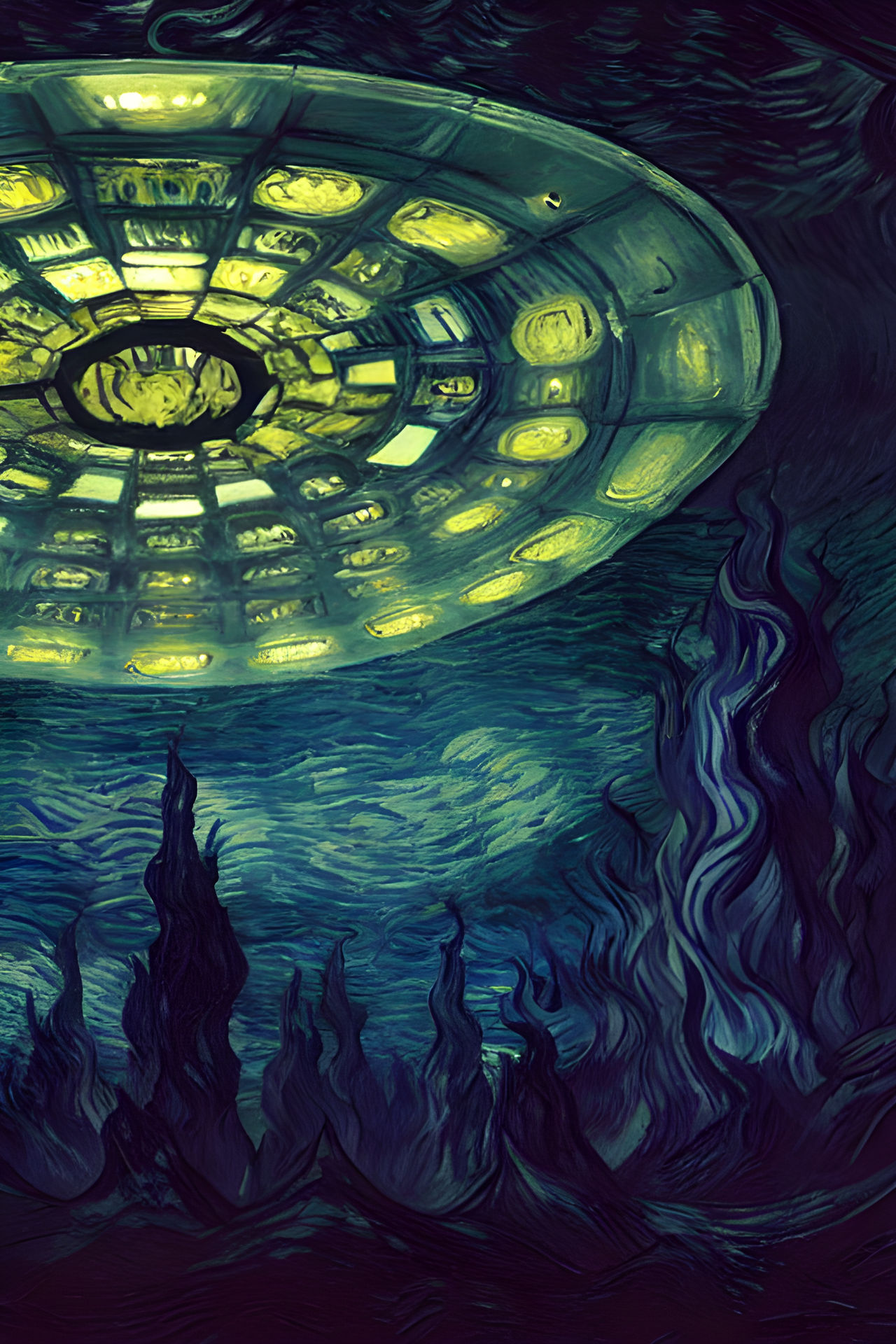Alien spaceship by MyAiTeam on DeviantArt