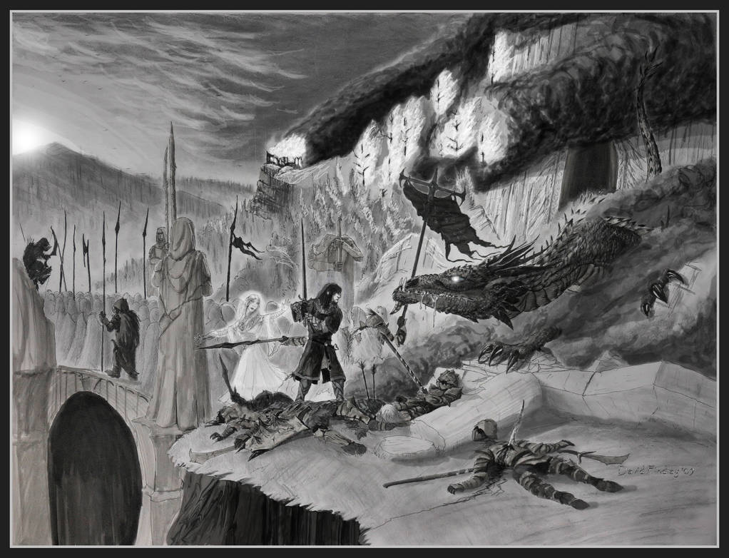Turin Meets Glaurung At The Gates of Nargothrond WIP : r/TheSilmarillion