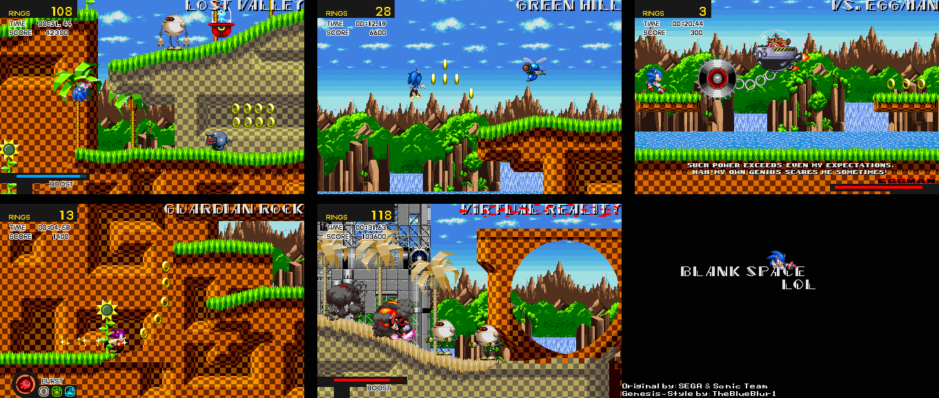 Novos sprites (Green Hill) - Sonic Genesis