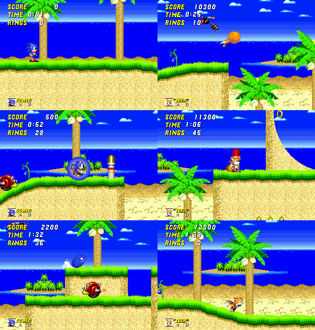 The Spriters Resource - Full Sheet View - Sonic the Hedgehog (Prototype) - Green  Hill Zone Act. 1