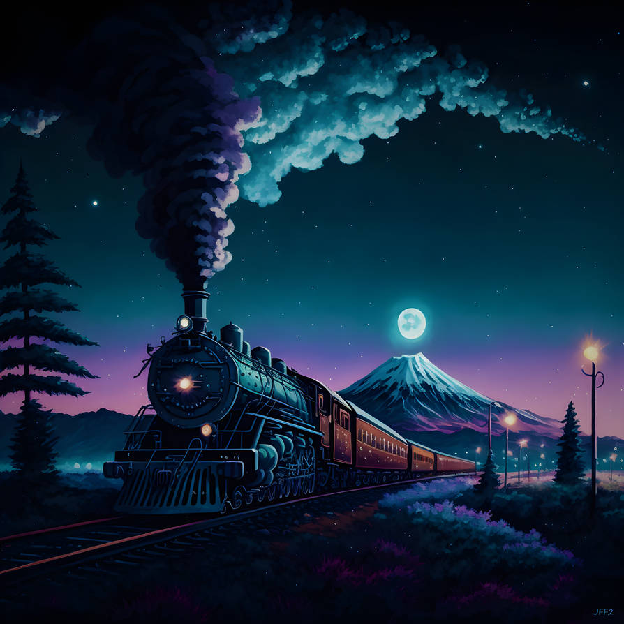 Moonlight Bridge Train Moonlit Journey: A Coal Train Adventure by JFF2 on DeviantArt