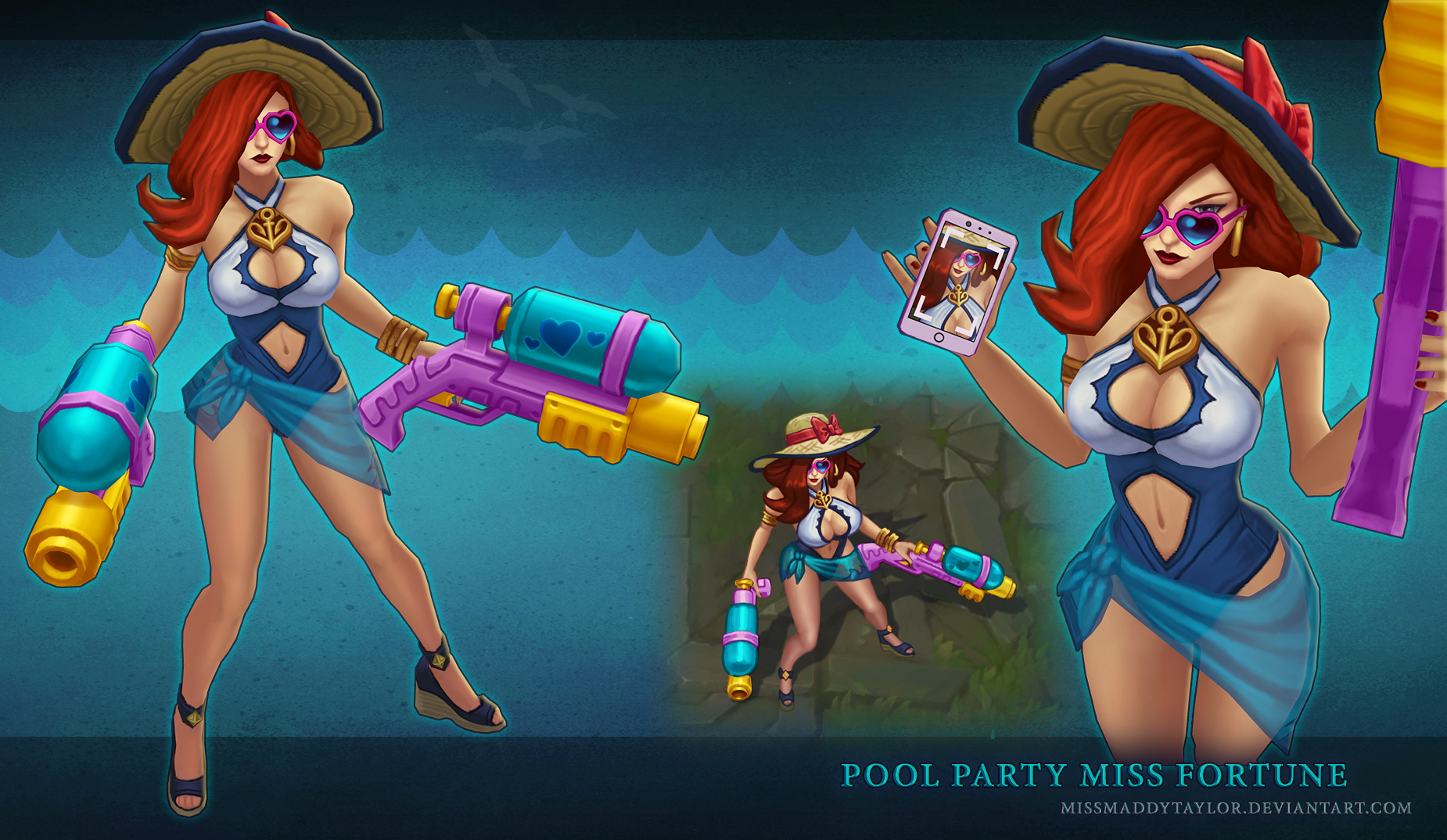 Pool Party Lulu - League of Legends (with video!) by KNKL on DeviantArt