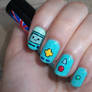 Adventure Time Inspired Nail Art Design ft. BMO