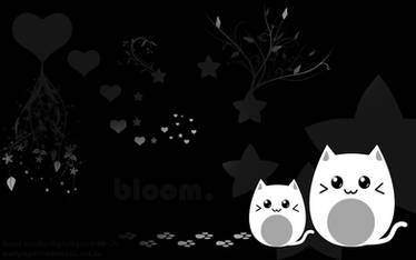 black-white kitties-wallpaper