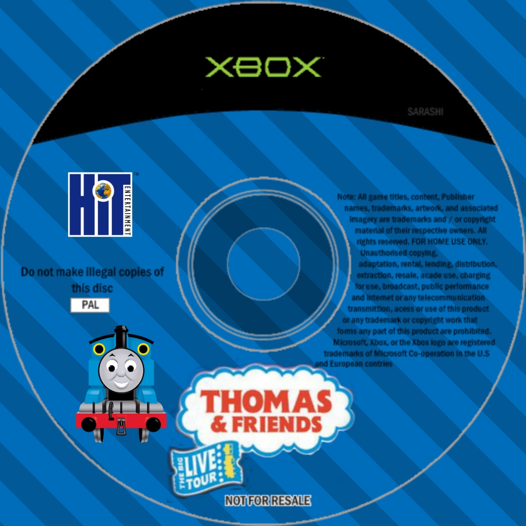 Thomas The Big Live Tour The Game XBOX Game Disc by ItsChuckE on DeviantArt