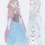 Anna, Elsa, and Olaf