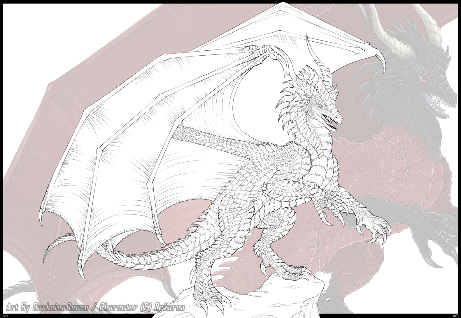 Dragon Lineart Commission