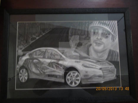 Dodge This Dart - Travis Pastrana Pencil Sketch