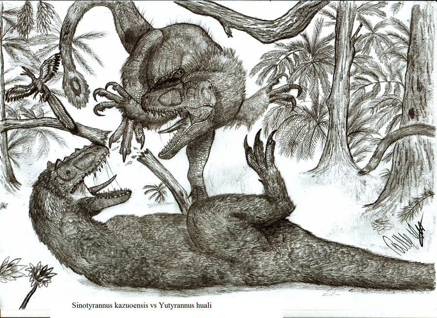 Dino Duels: Sinotyrannus vs Yutyrannus by Teratophoneus