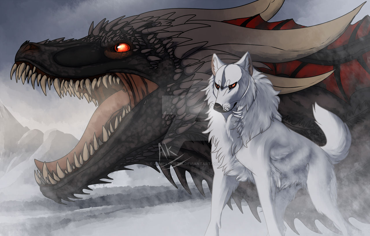 Fanart Friday] The Dragon and the Wolf by Jumpy-Joltik on DeviantArt