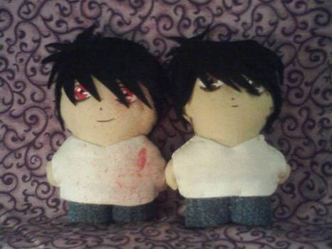 B and L Mini Plushies by snowtigra