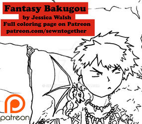 Fantasy AU Bakugou - Coloring Page