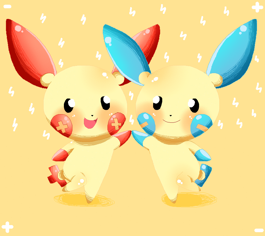Plusle And Minun By Strawberryica On DeviantArt plusle-and-minun-minun-plusle-clipart-2459163-pikpng