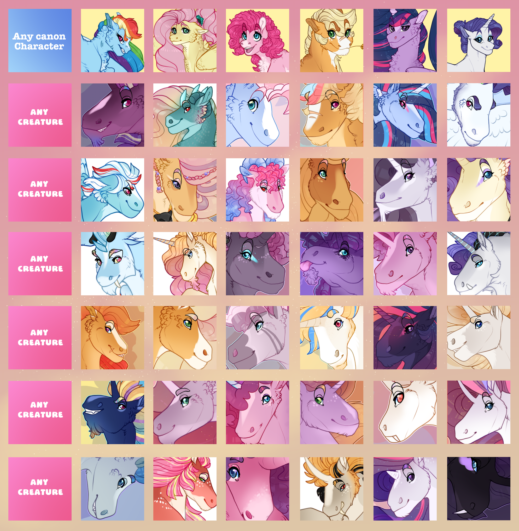 My Little Pony, Mane Six, ShippingGrid +CLOSED+ by Seffiron on DeviantArt