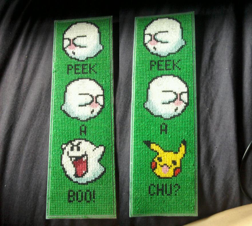 X-Stitch - Pika-Boo bookmark