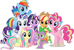 Mane 6 and Spike - Rainbowfied Group Photo by CaliAzian