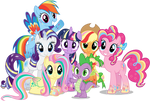 Mane 6 and Spike - Rainbowfied Group Photo