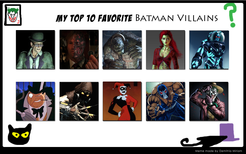 My Top 10 Favorite Batman Villains by SP-Goji-Fan on DeviantArt