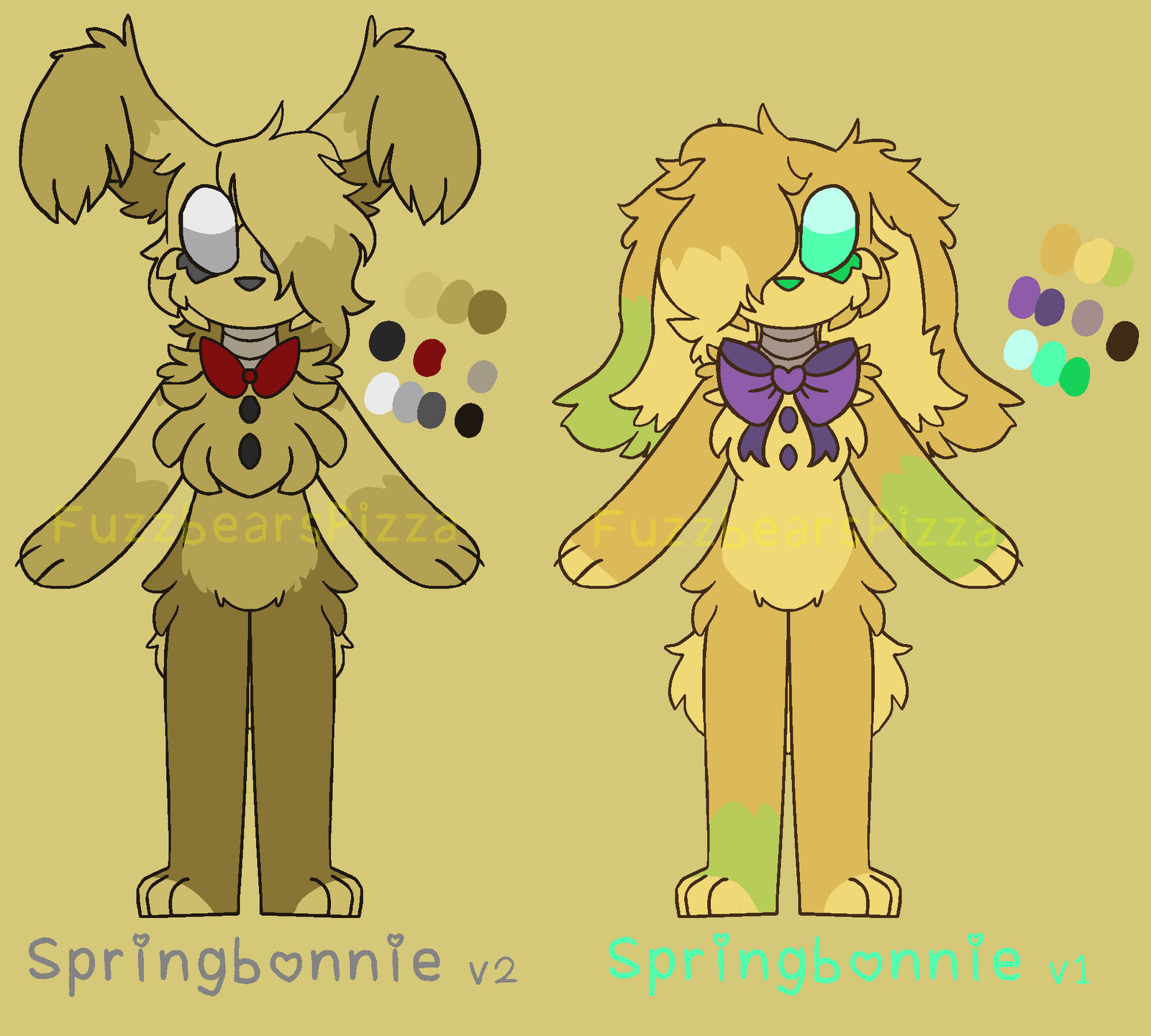 Springbonnie Color Code (FNaF Designs) Springbonnie V2 And V1 by FuzzbearsPizza on DeviantArt