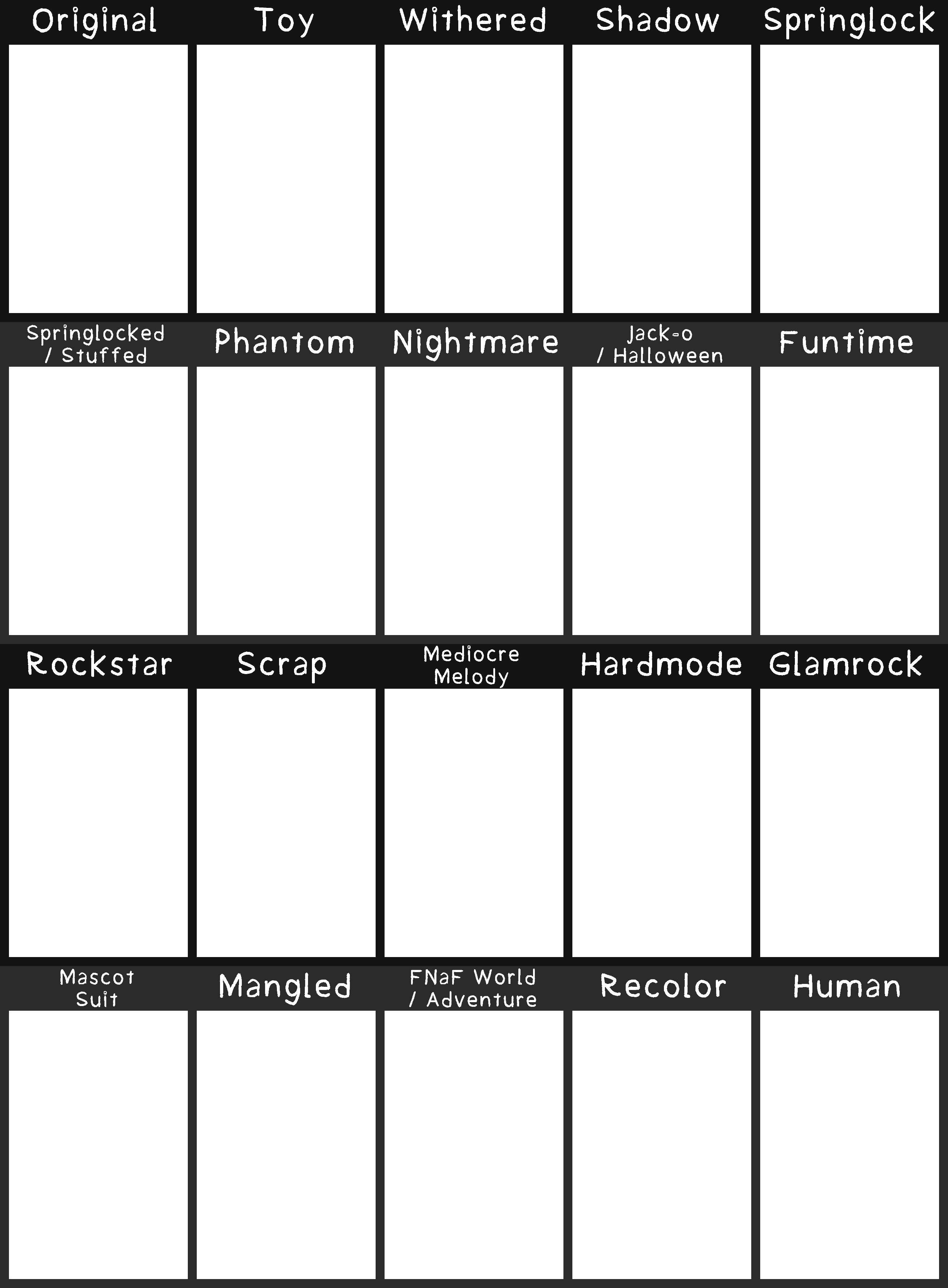 (FNaF) OC Forms List Remake (Blank) by FuzzbearsPizza on DeviantArt