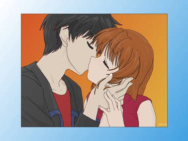 Yoko and Takumi and first kiss