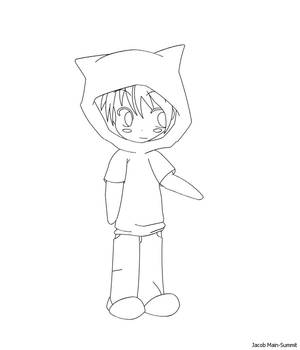 chibi boy - lineart