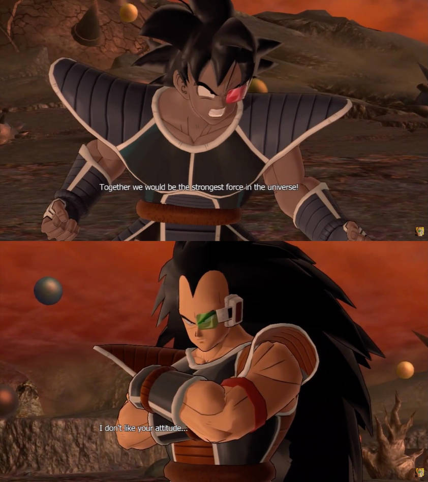 Raditz Turles Raditz doesn't like Turles' attitude by Jaredking203 on DeviantArt
