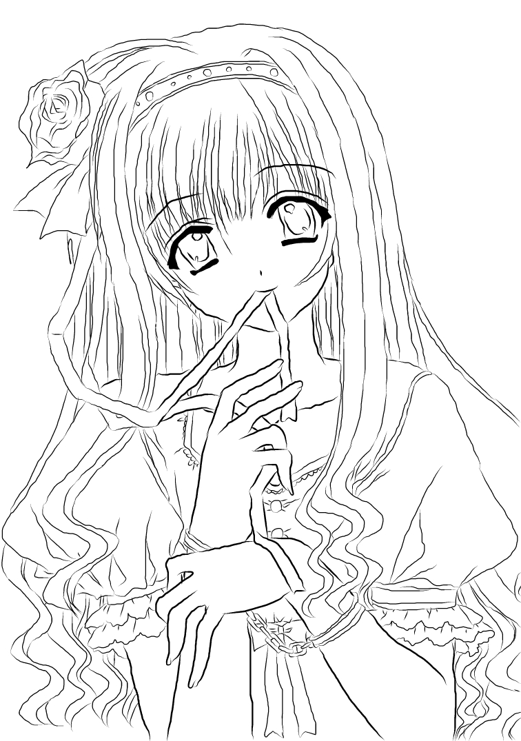 Download Anime girl lineart new by nanachan1999 on DeviantArt