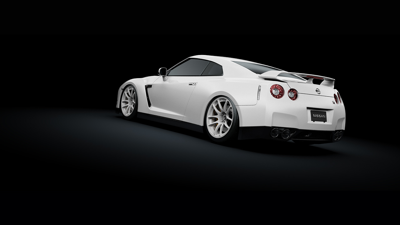 White Nissan GT-R Render