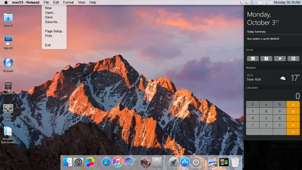 macOS Glass On Win10