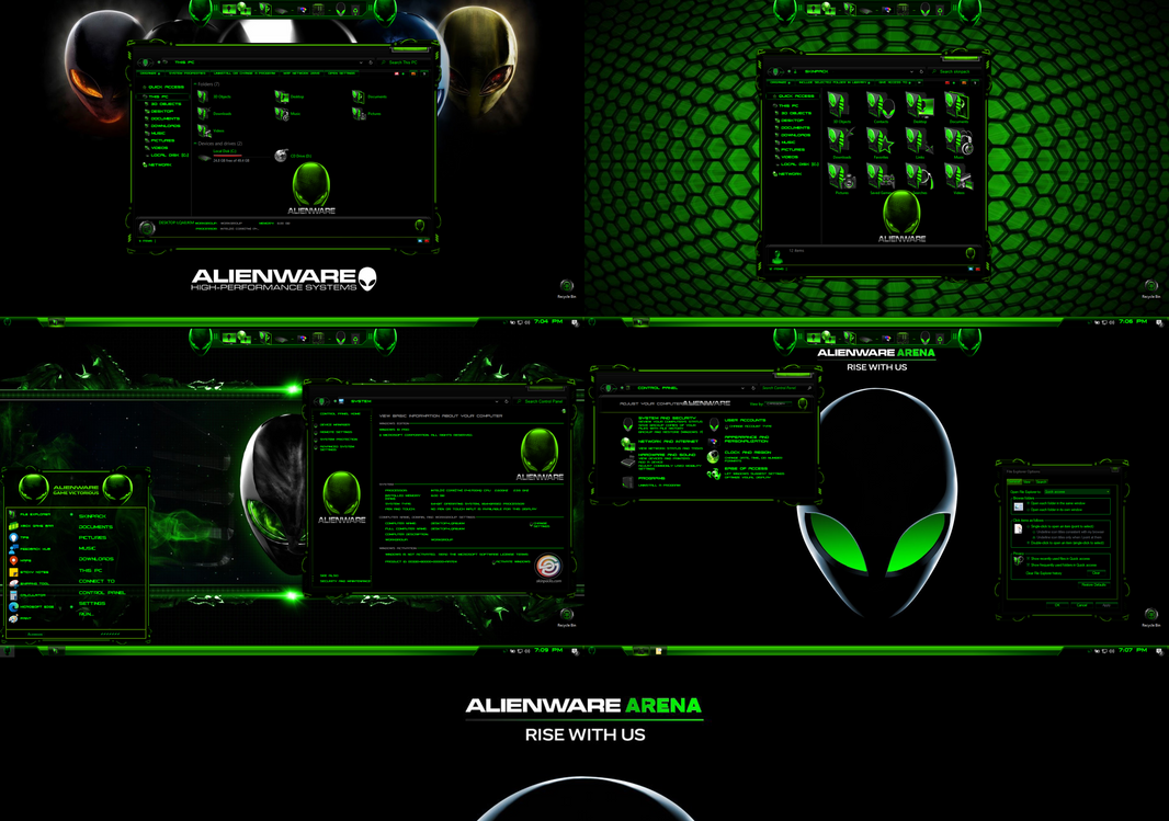 Alienware Green Premium Theme for Windows 10 by protheme on DeviantArt