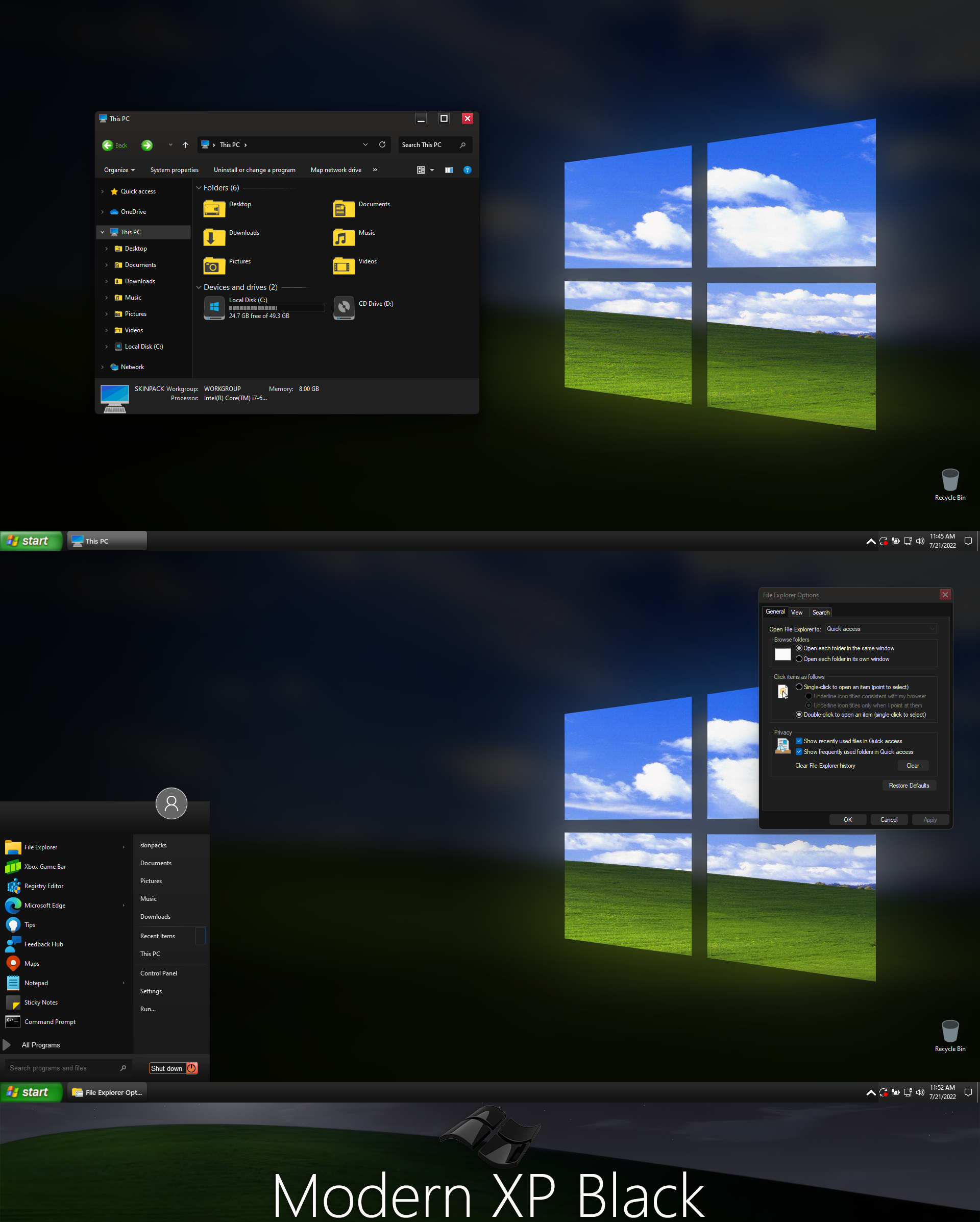 XP Black Theme for Windows 11 and 10 by protheme on DeviantArt
