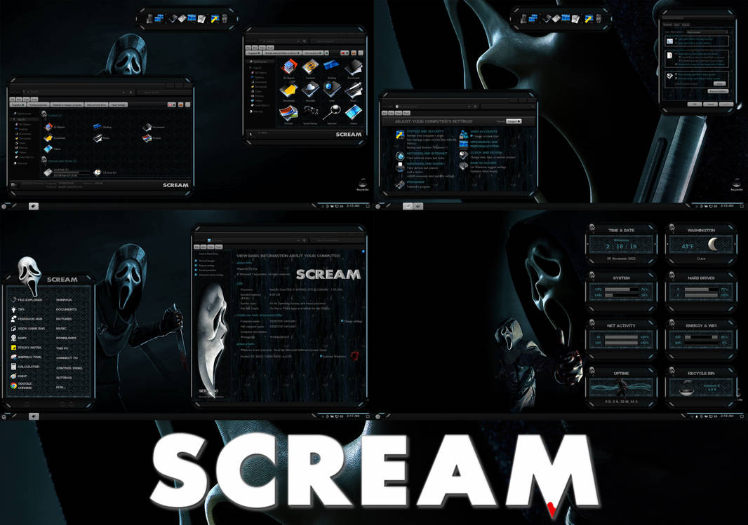 Scream Windows Break SCREAM Premium Theme for Windows 10 by protheme on DeviantArt
