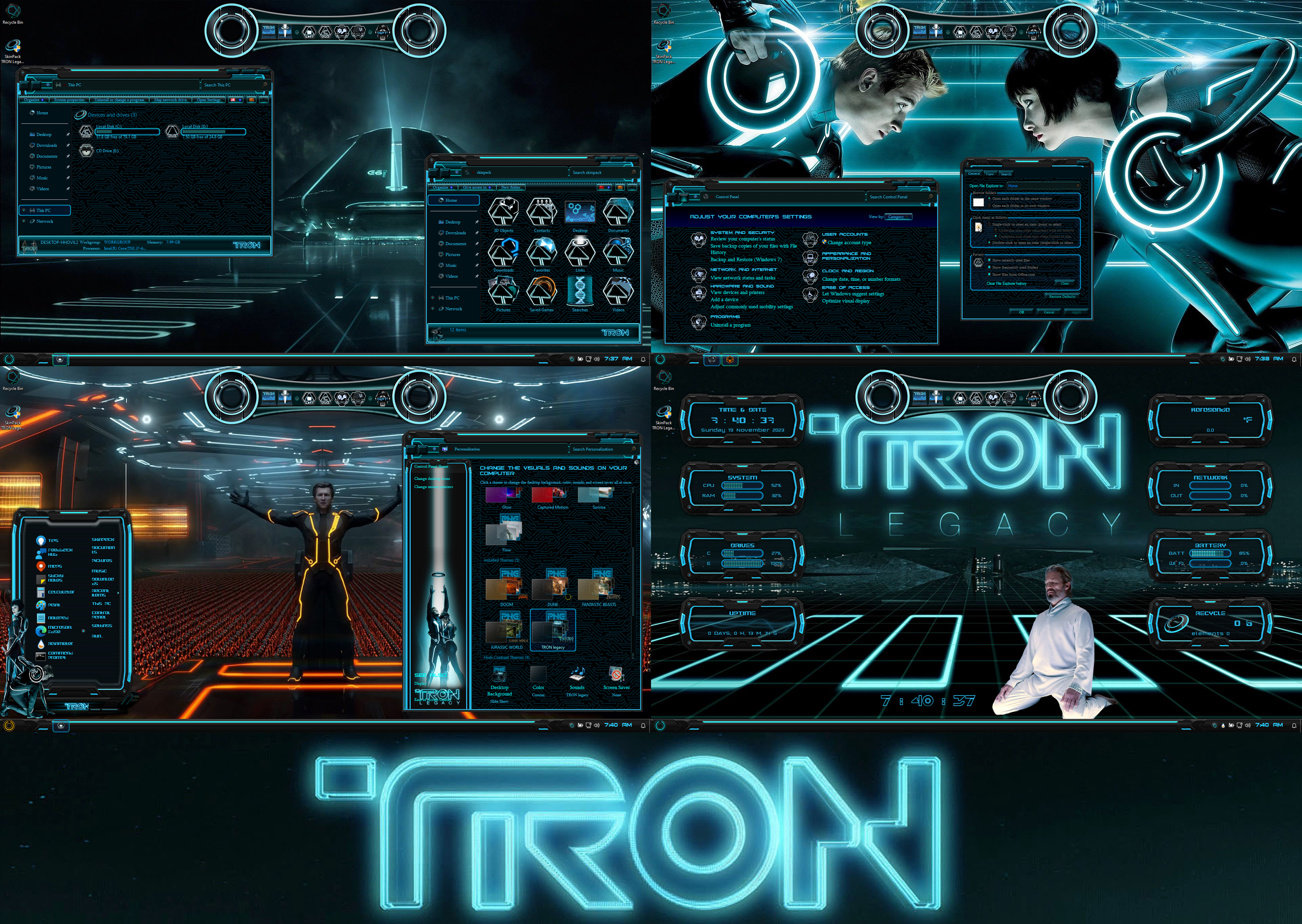 TRON Legacy Premium Theme for Windows 11 by protheme on DeviantArt