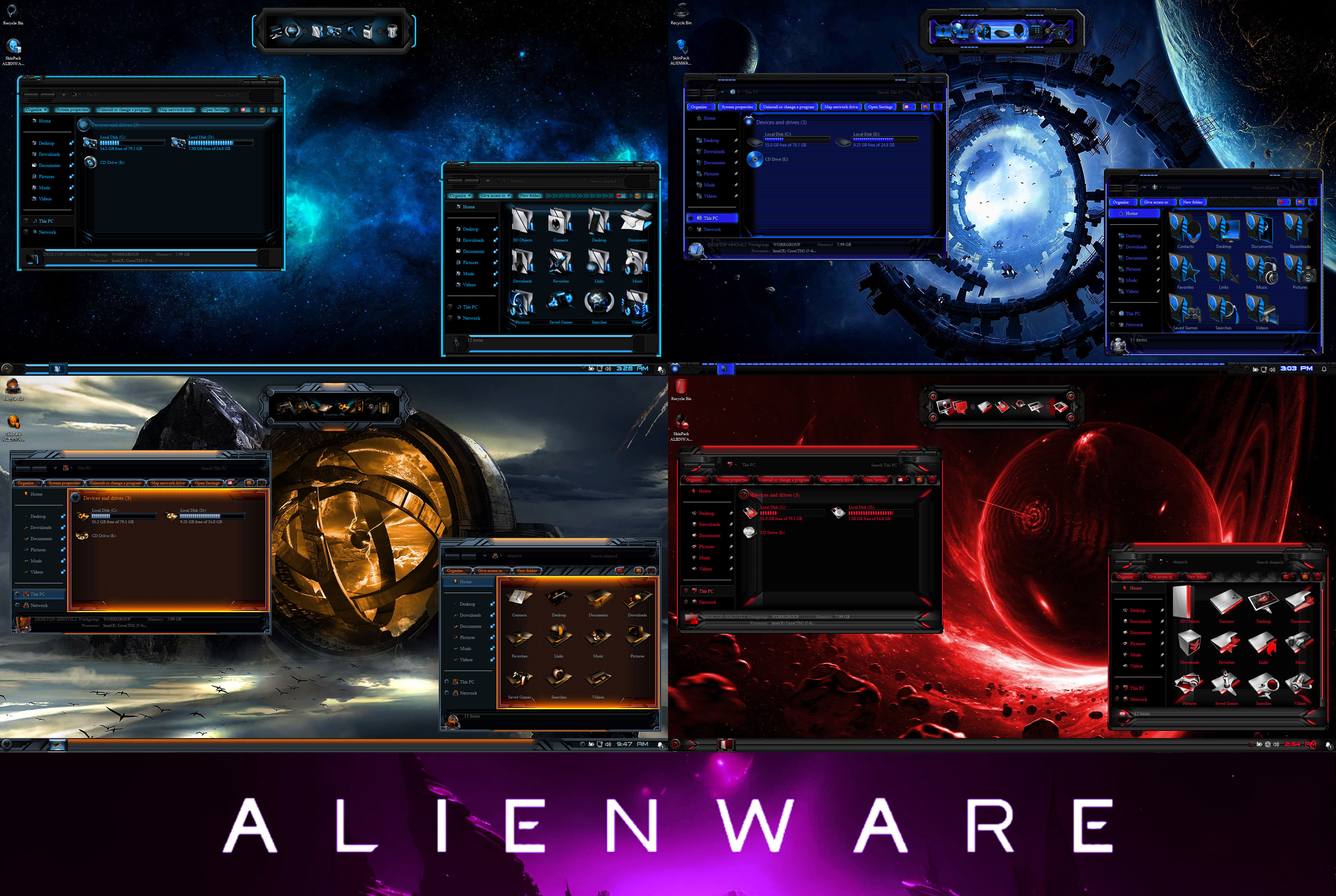 4 ALIENWARE Premium Theme Bundle for Win11 and 10 by protheme on DeviantArt