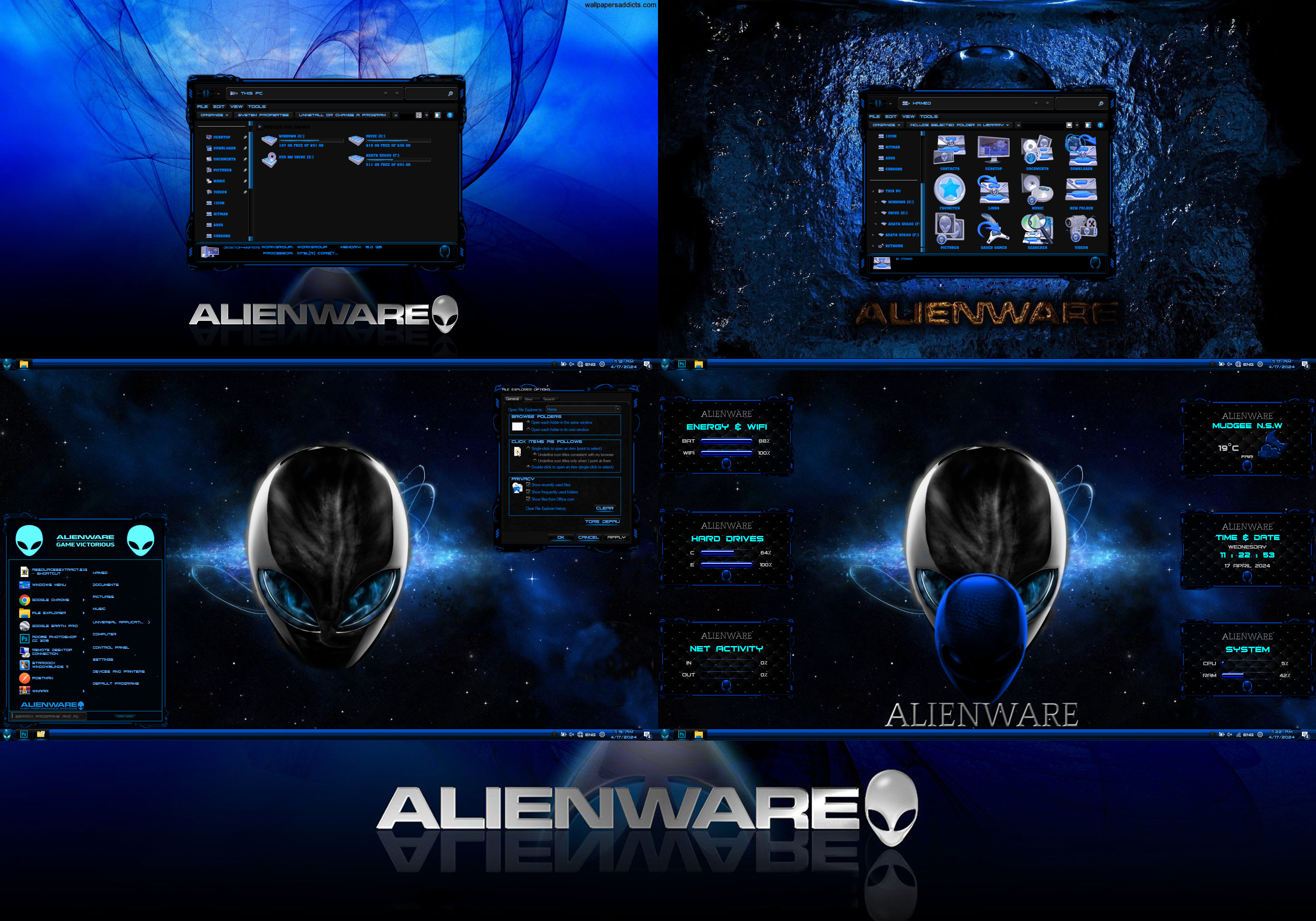 Alienware Blue Premium Theme for WindowBlinds by protheme on DeviantArt